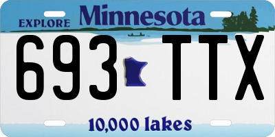MN license plate 693TTX