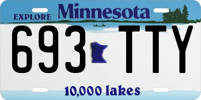 MN license plate 693TTY