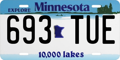 MN license plate 693TUE