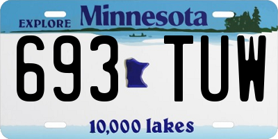 MN license plate 693TUW