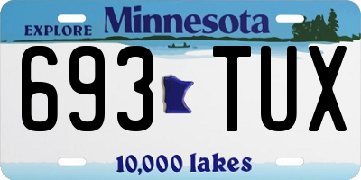 MN license plate 693TUX