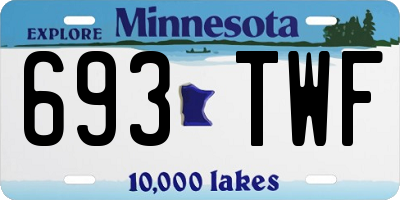 MN license plate 693TWF