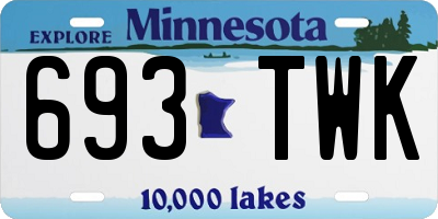 MN license plate 693TWK