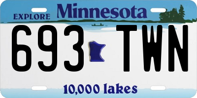 MN license plate 693TWN