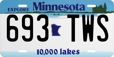 MN license plate 693TWS