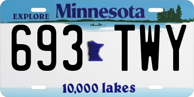 MN license plate 693TWY