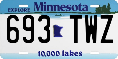 MN license plate 693TWZ