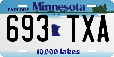 MN license plate 693TXA