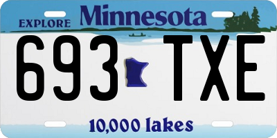 MN license plate 693TXE