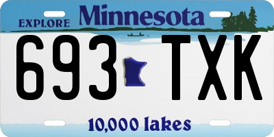 MN license plate 693TXK