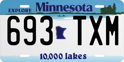 MN license plate 693TXM
