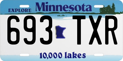 MN license plate 693TXR