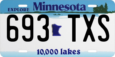 MN license plate 693TXS