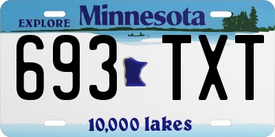 MN license plate 693TXT