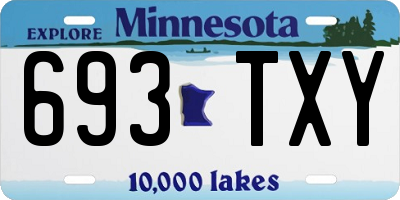 MN license plate 693TXY