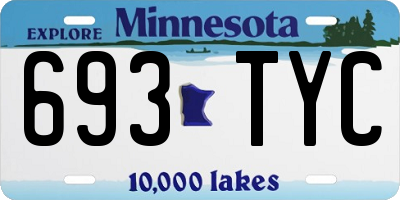 MN license plate 693TYC