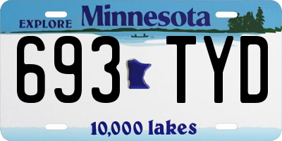 MN license plate 693TYD