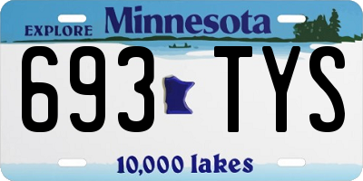 MN license plate 693TYS