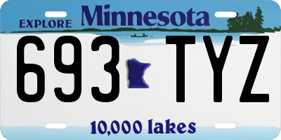 MN license plate 693TYZ