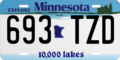 MN license plate 693TZD