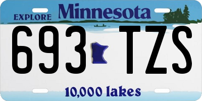 MN license plate 693TZS