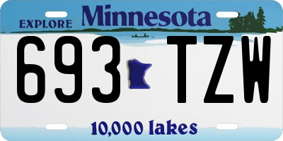 MN license plate 693TZW