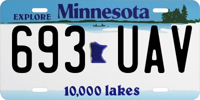 MN license plate 693UAV