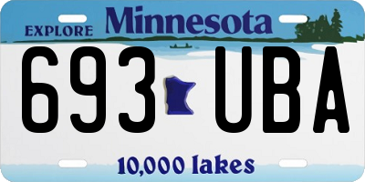 MN license plate 693UBA