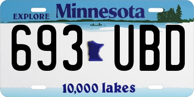 MN license plate 693UBD