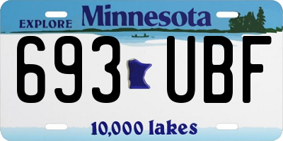 MN license plate 693UBF