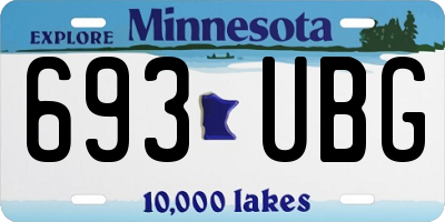MN license plate 693UBG
