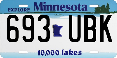 MN license plate 693UBK