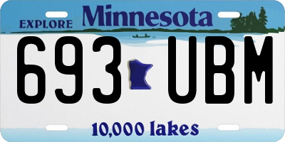 MN license plate 693UBM