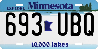 MN license plate 693UBQ