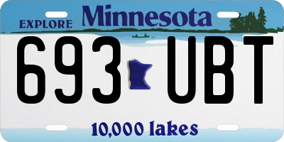 MN license plate 693UBT