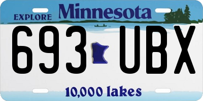 MN license plate 693UBX
