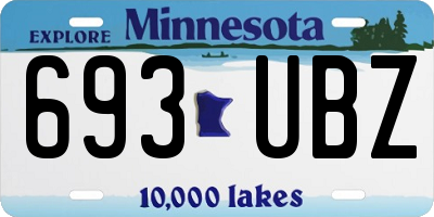 MN license plate 693UBZ
