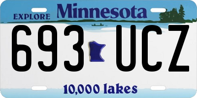 MN license plate 693UCZ