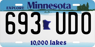 MN license plate 693UDO