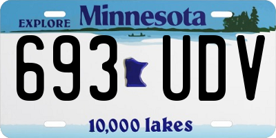 MN license plate 693UDV