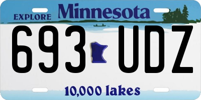 MN license plate 693UDZ