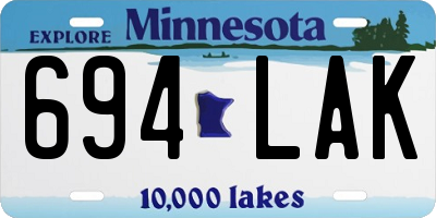 MN license plate 694LAK