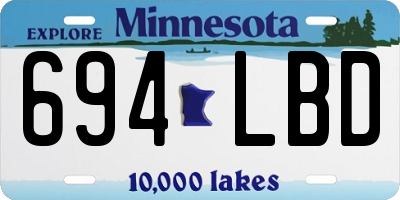 MN license plate 694LBD