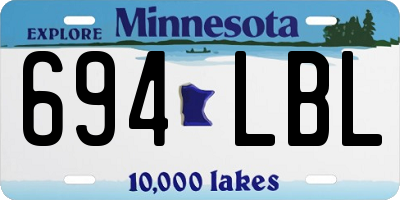 MN license plate 694LBL