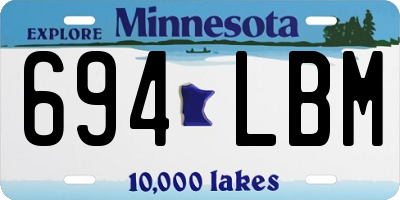 MN license plate 694LBM