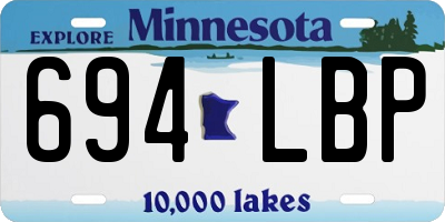 MN license plate 694LBP