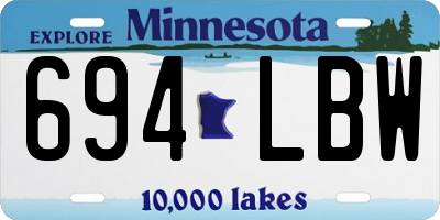 MN license plate 694LBW