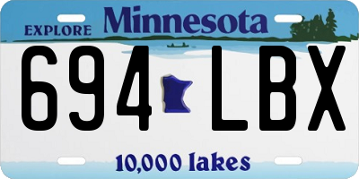 MN license plate 694LBX