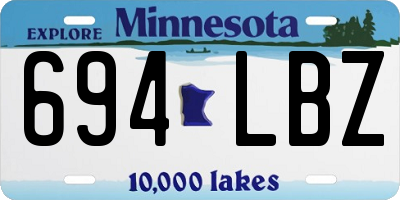 MN license plate 694LBZ