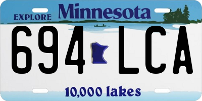MN license plate 694LCA
